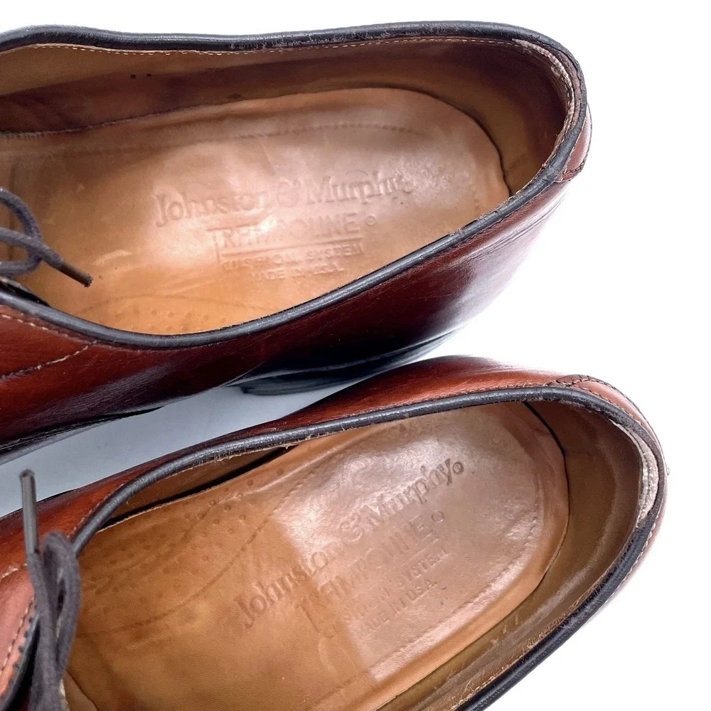 Johnston & Murphy Aristocraft Brown Leather Cap Toe Oxfords Men's Dress Shoes